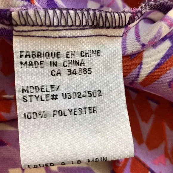 Lady Dutch semi sheer tunic with purple trim and decorative buttons - Picture 8 of 8